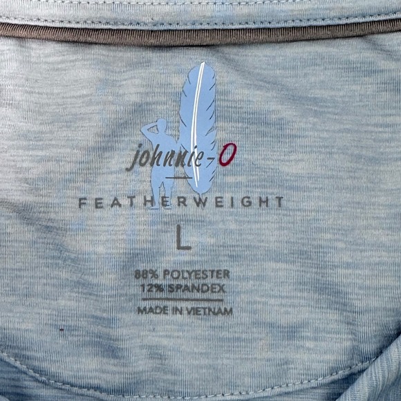Johnnie O Featherweight Performance Polo Shirt Mens L Light Blue Short Sleeve - Picture 3 of 6